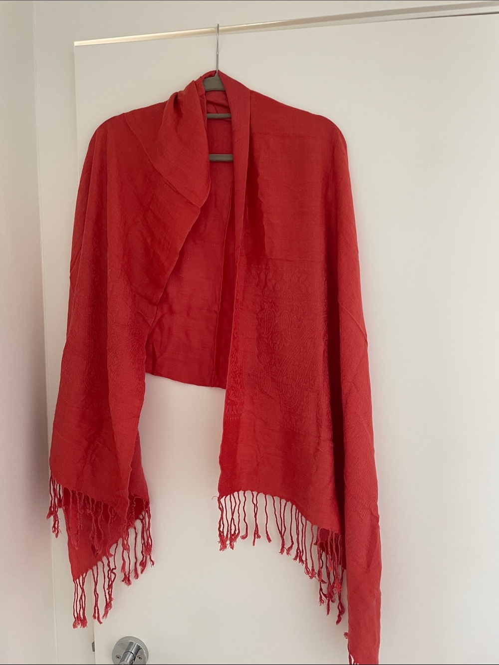 Red Women's Fringe Shawl Scarf - Unbranded